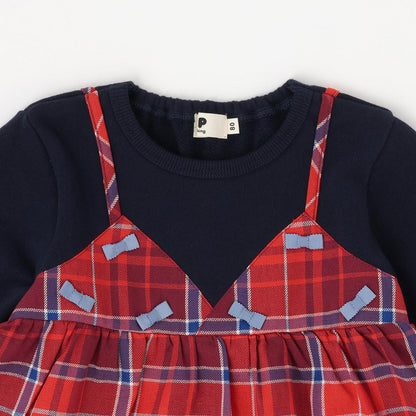 人字紋格子拼接衛衣內襯層疊風格衛衣