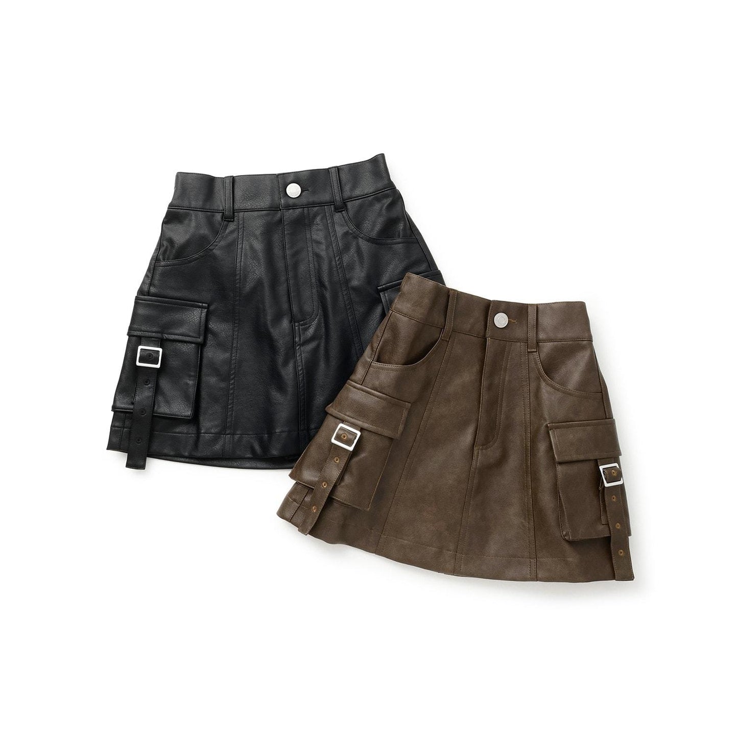 【LTXC】仿皮質工裝迷你裙