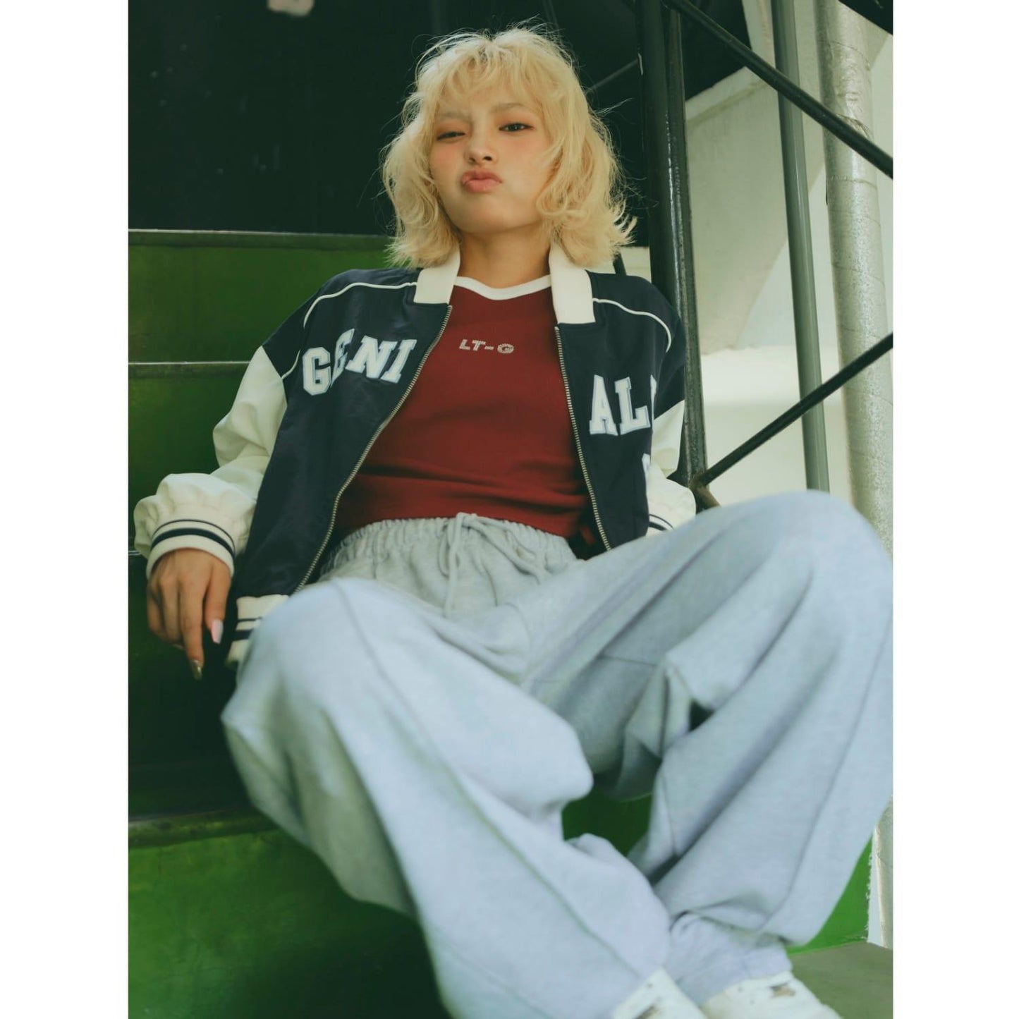 【LTXC】弧形休閒衛褲