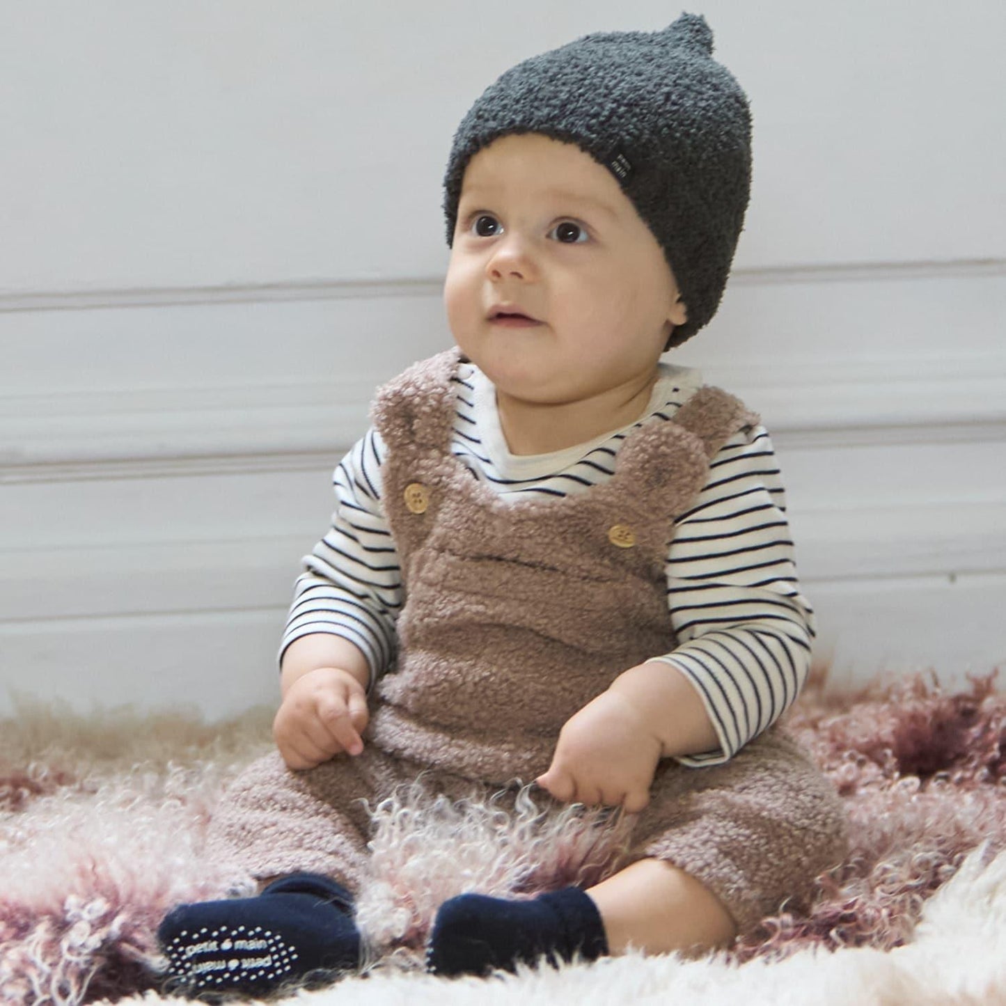 毛絨絨小熊連體褲套裝