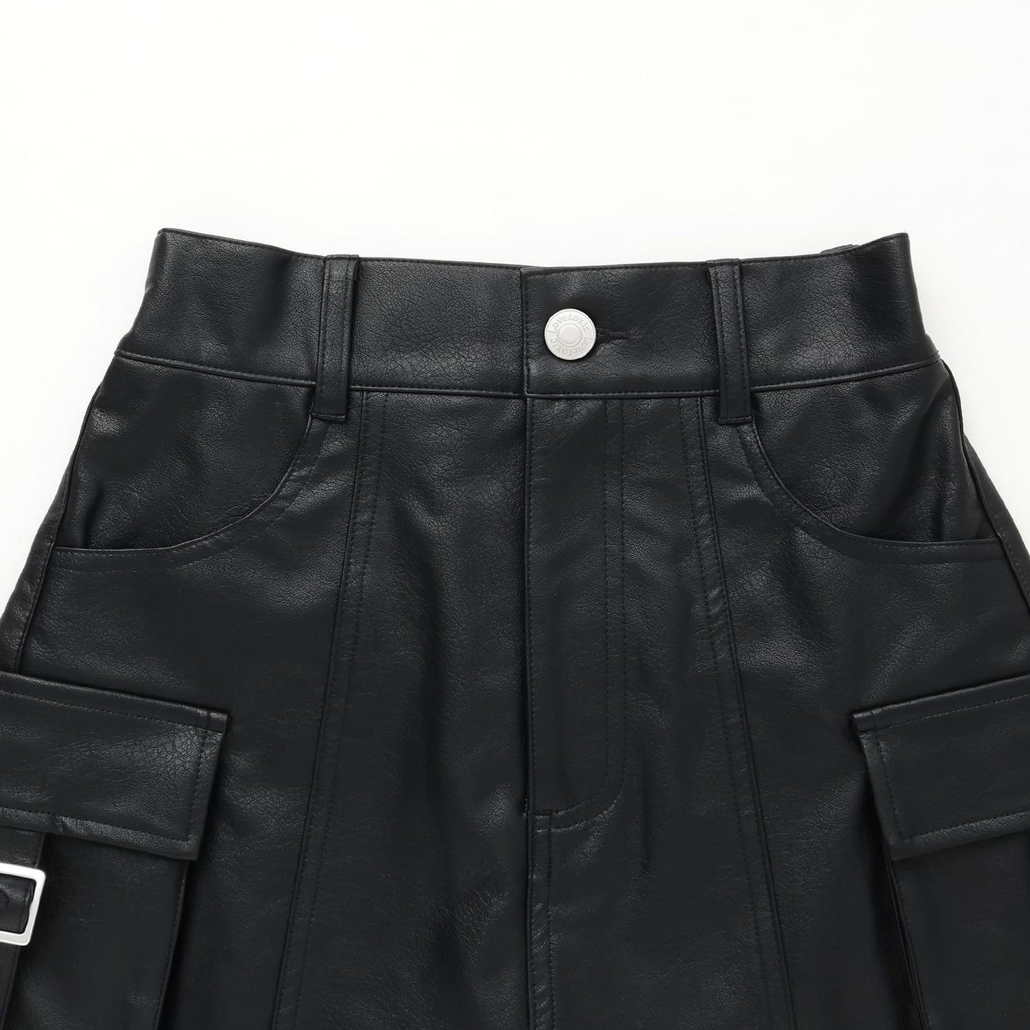 【LTXC】仿皮質工裝迷你裙