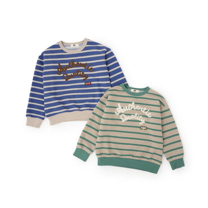 鏈條標誌刺繡條紋衛衣