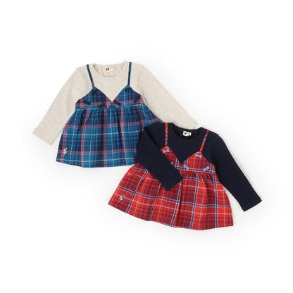 人字紋格子拼接衛衣內襯層疊風格衛衣