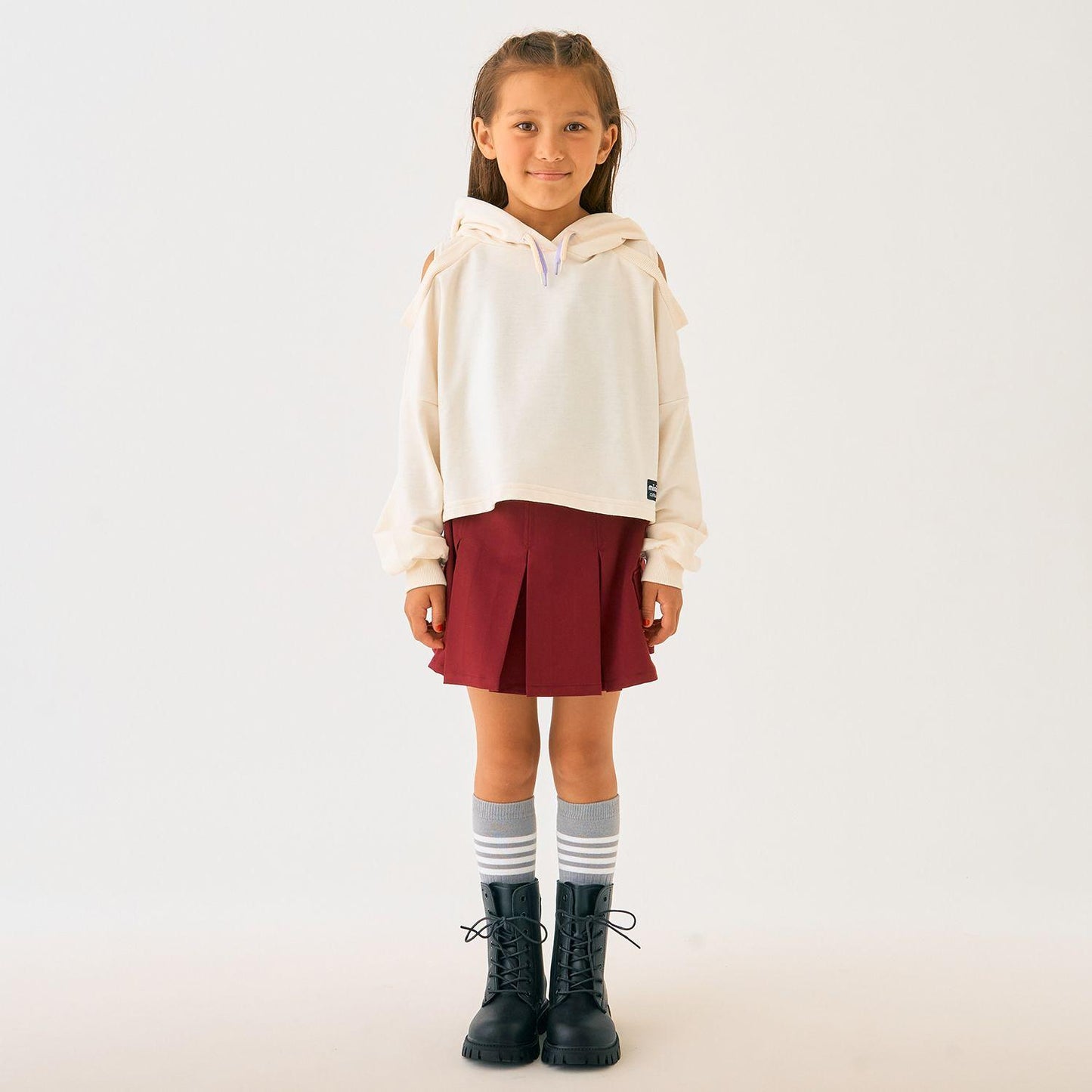 短款露肩迷你毛圈衛衣