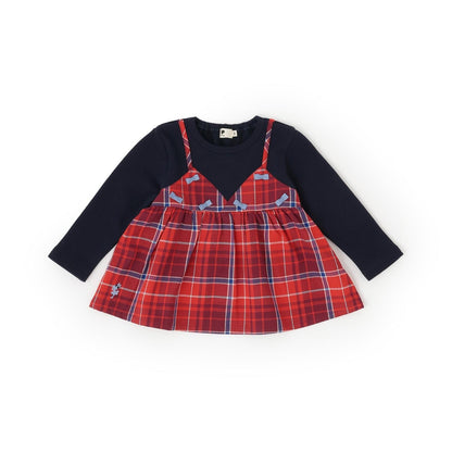 人字紋格子拼接衛衣內襯層疊風格衛衣