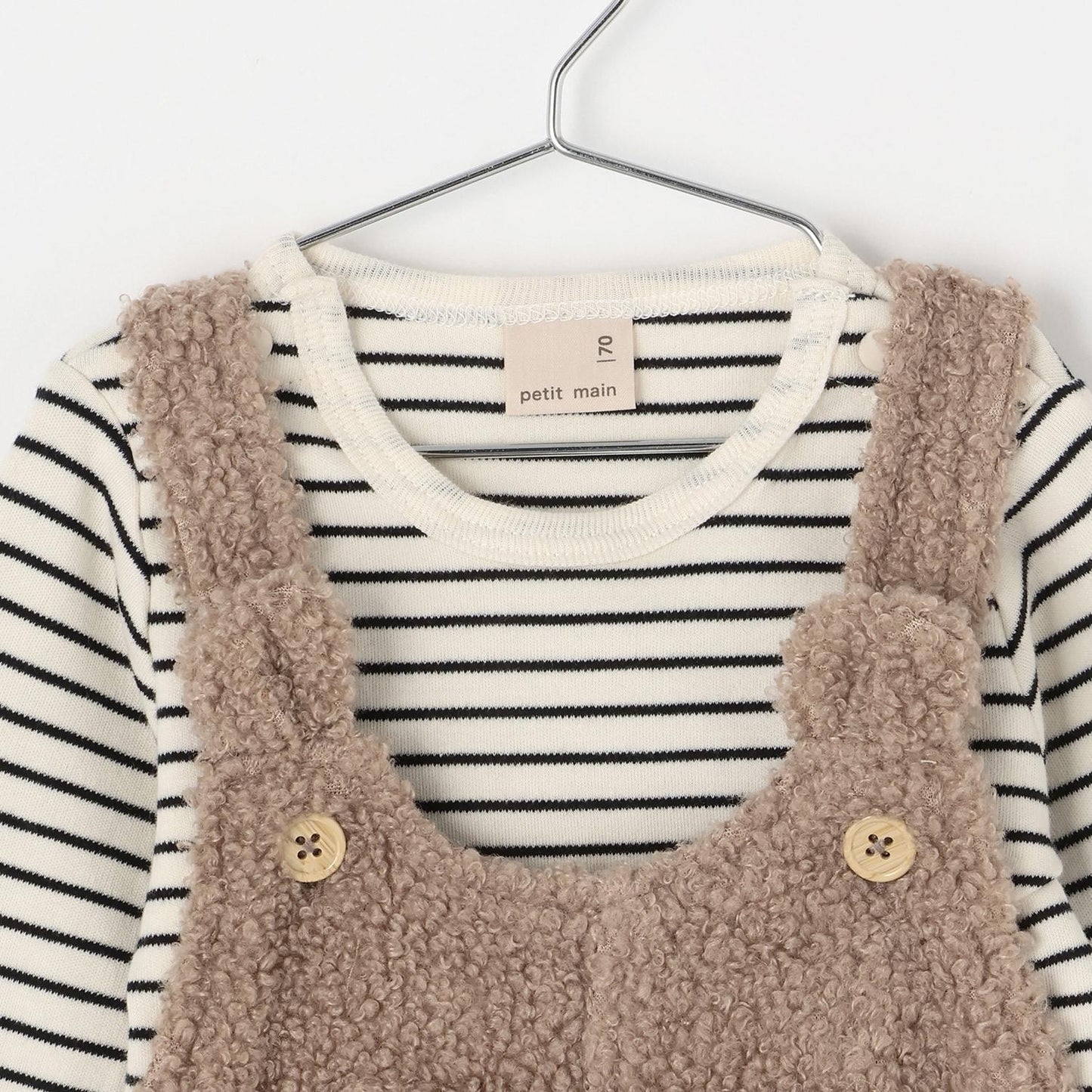 毛絨絨小熊連體褲套裝