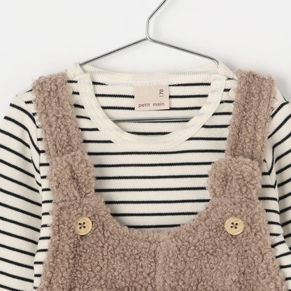 毛絨絨小熊連體褲套裝