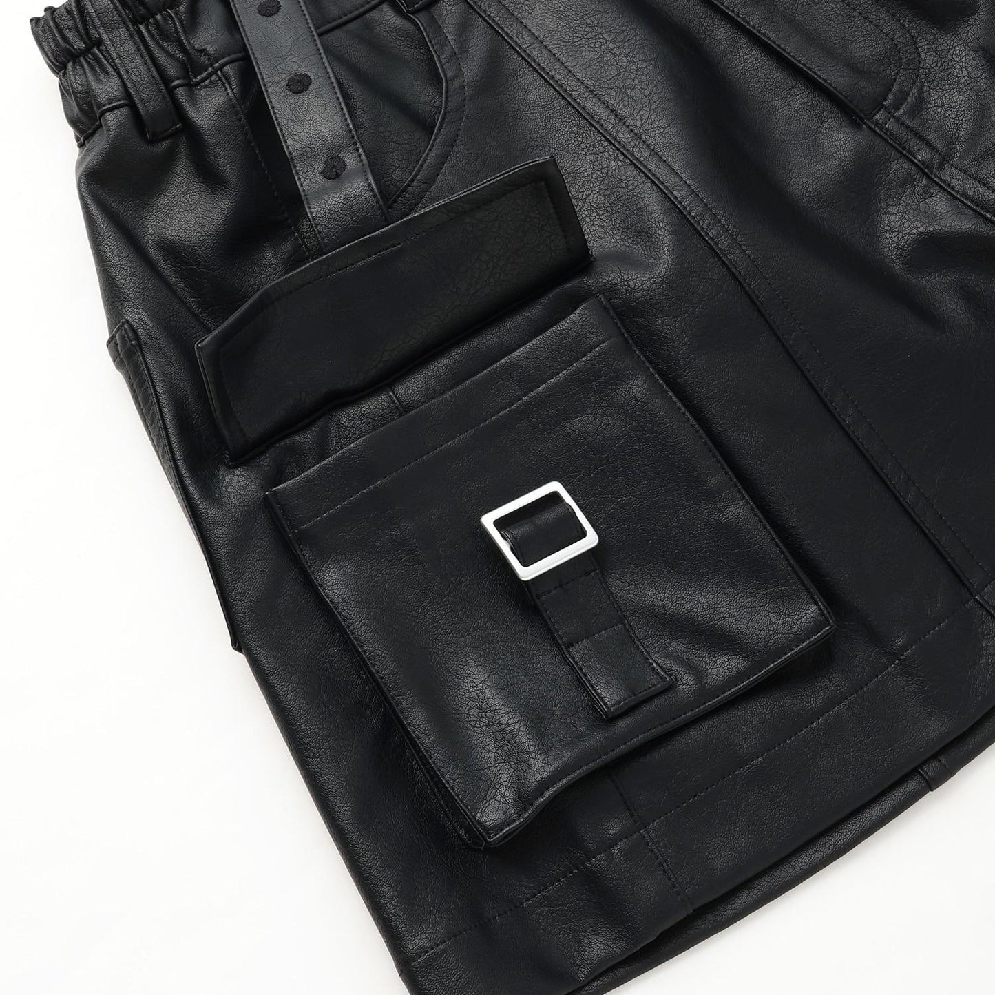 【LTXC】仿皮質工裝迷你裙