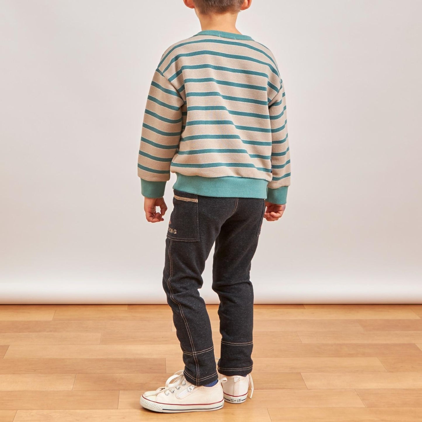 鏈條標誌刺繡條紋衛衣