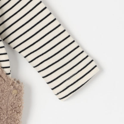 毛絨絨小熊連體褲套裝