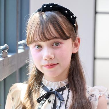 蝴蝶結珍珠髮箍♪