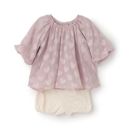 愛心圖案長款上衣套裝