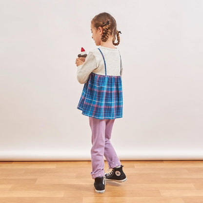 人字紋格子拼接衛衣內襯層疊風格衛衣