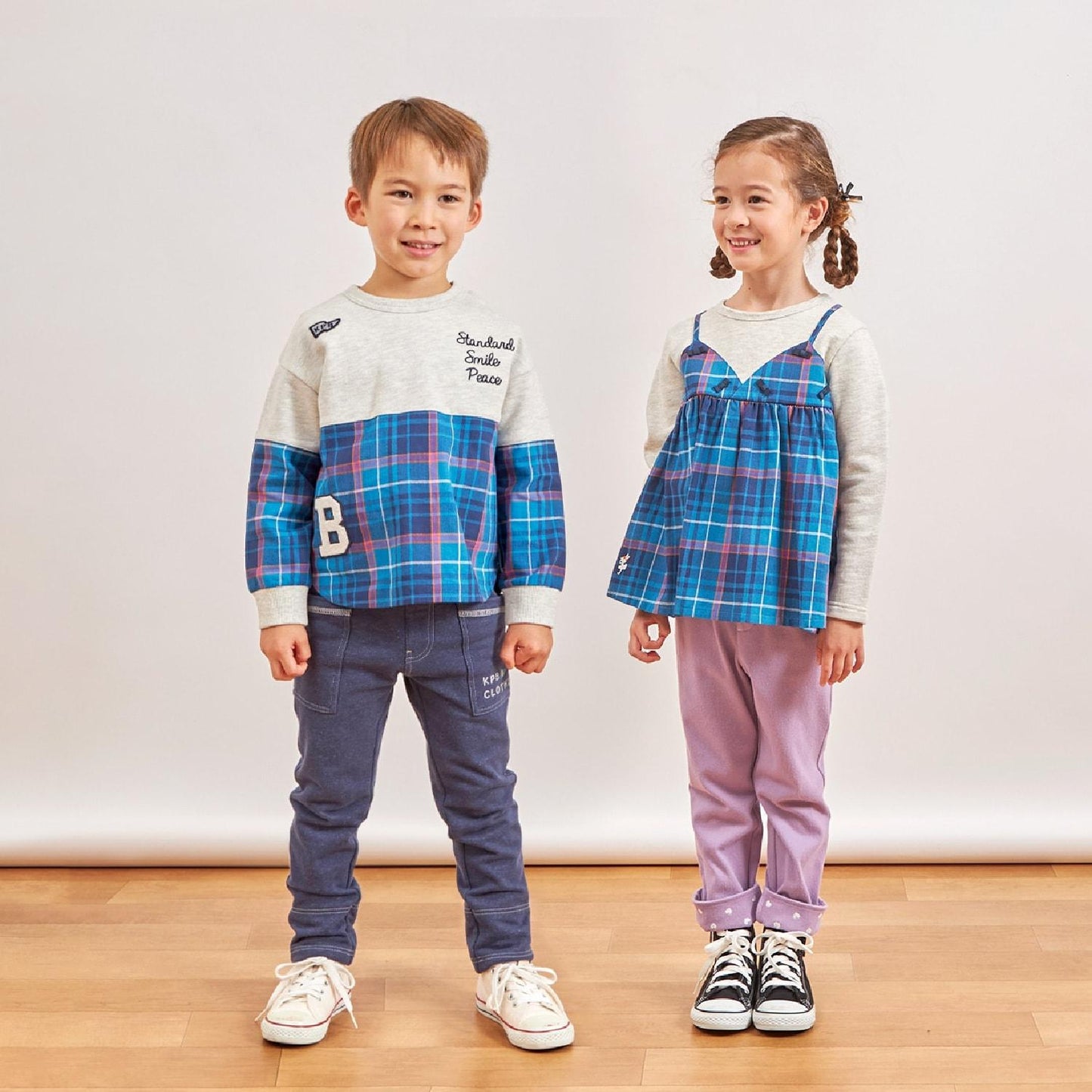 人字紋格子拼接衛衣內襯層疊風格衛衣