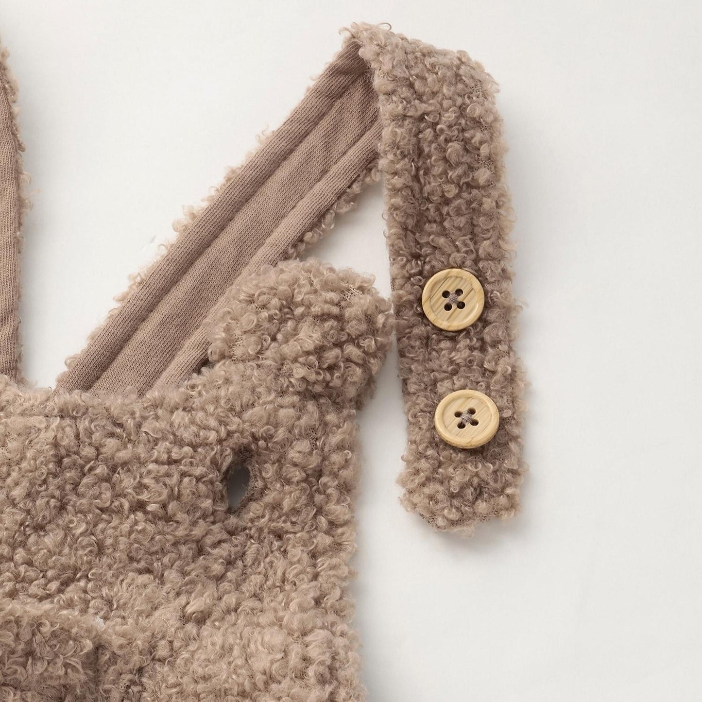 毛絨絨小熊連體褲套裝