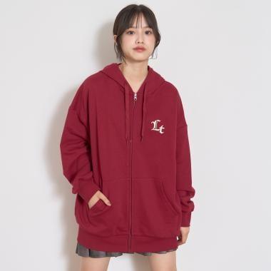 寬鬆拉鍊連帽衫