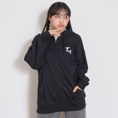 寬鬆拉鍊連帽衫