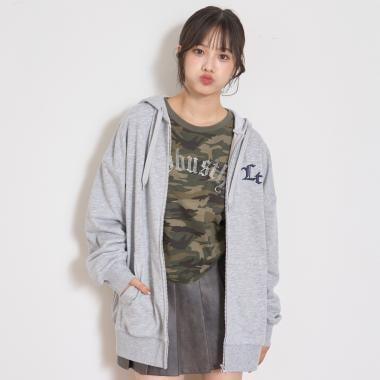 寬鬆拉鍊連帽衫