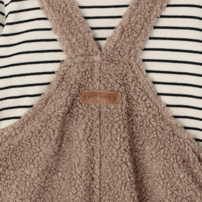 毛絨絨小熊連體褲套裝