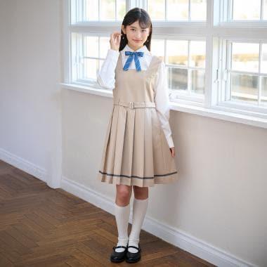 【畢業服】拼接褶皺連衣裙