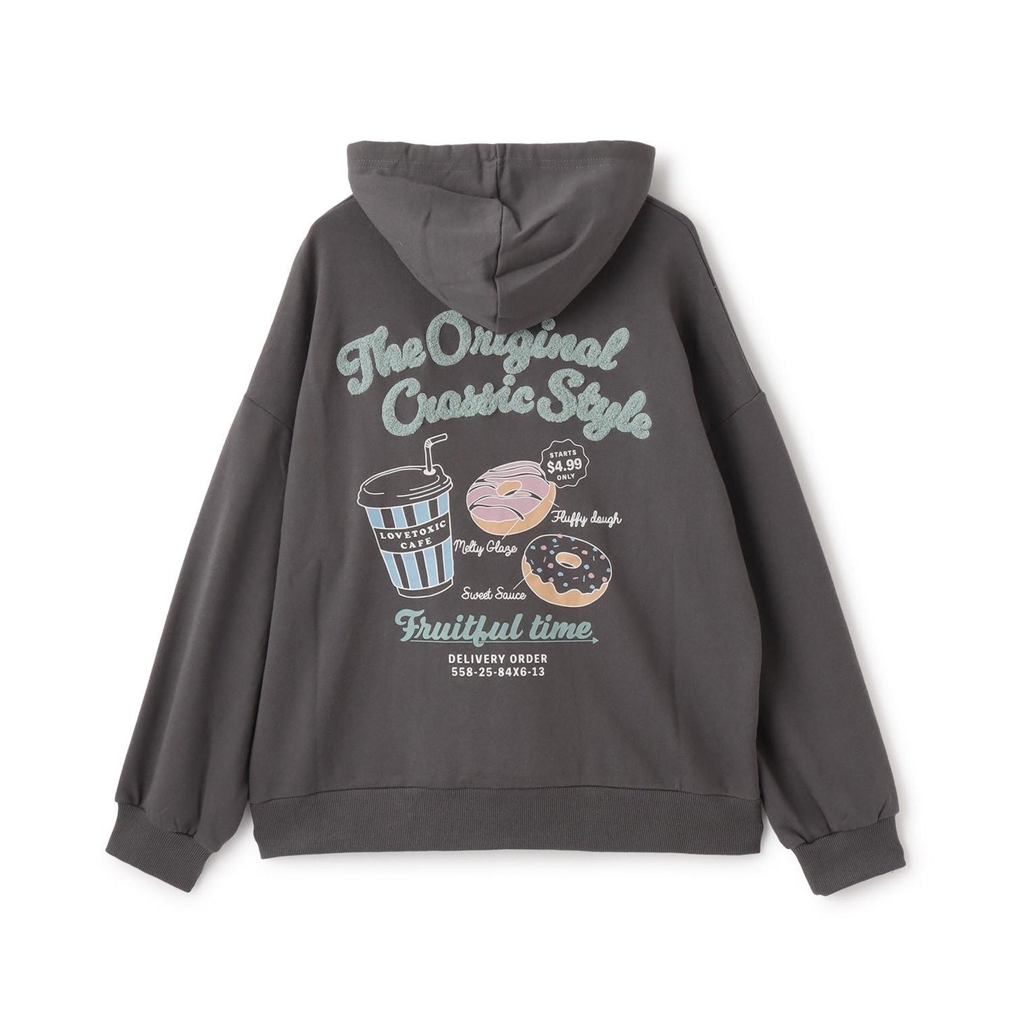 背面緞帶寬鬆連帽衛衣