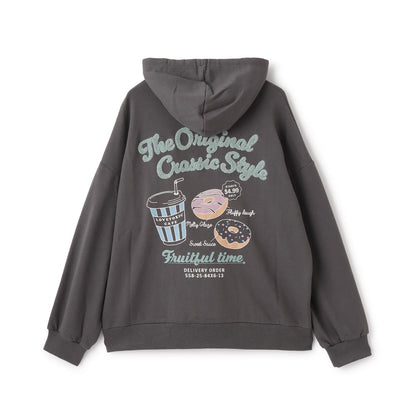 背面緞帶寬鬆連帽衛衣