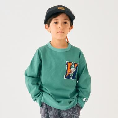 厚天竺字母長袖T恤