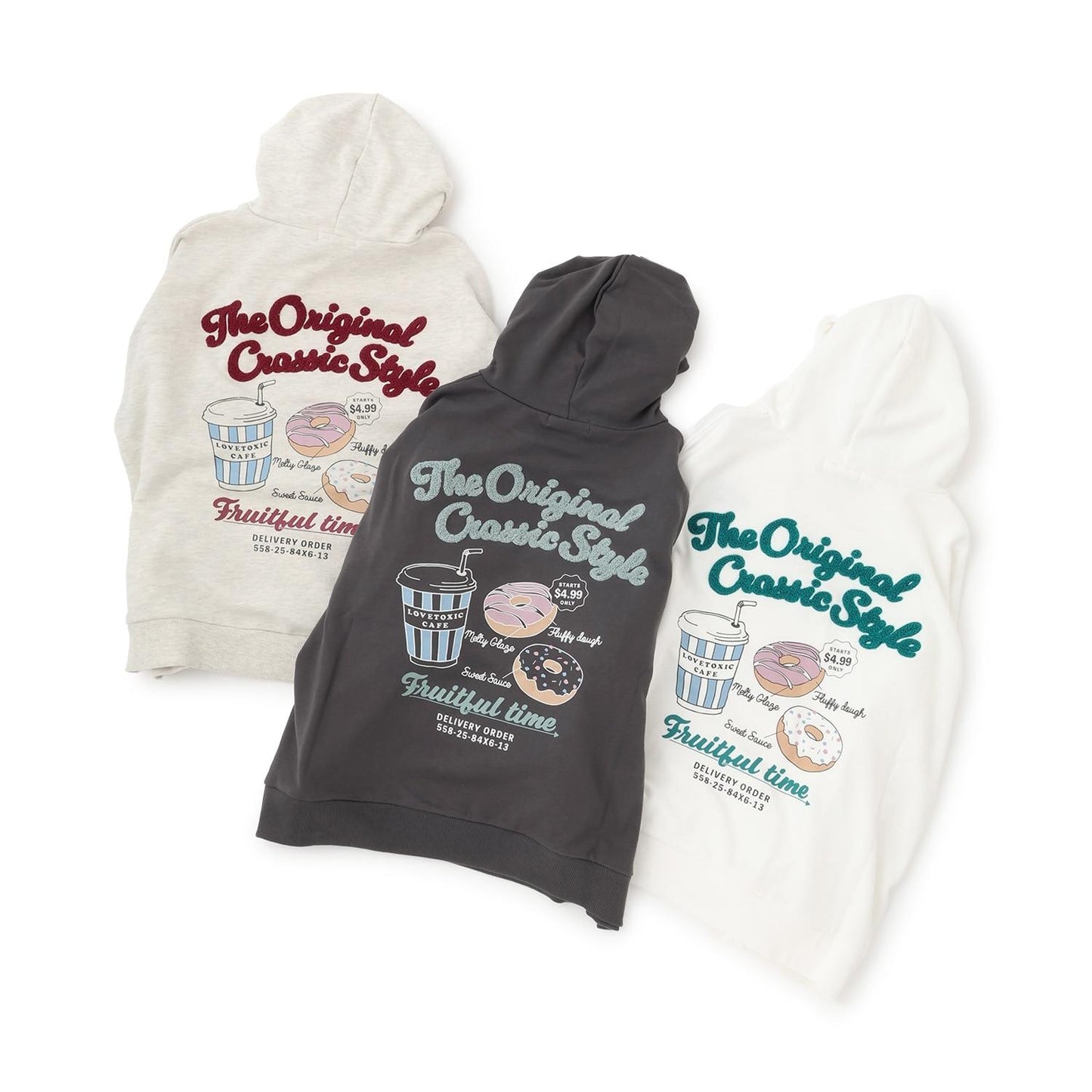 背面緞帶寬鬆連帽衛衣