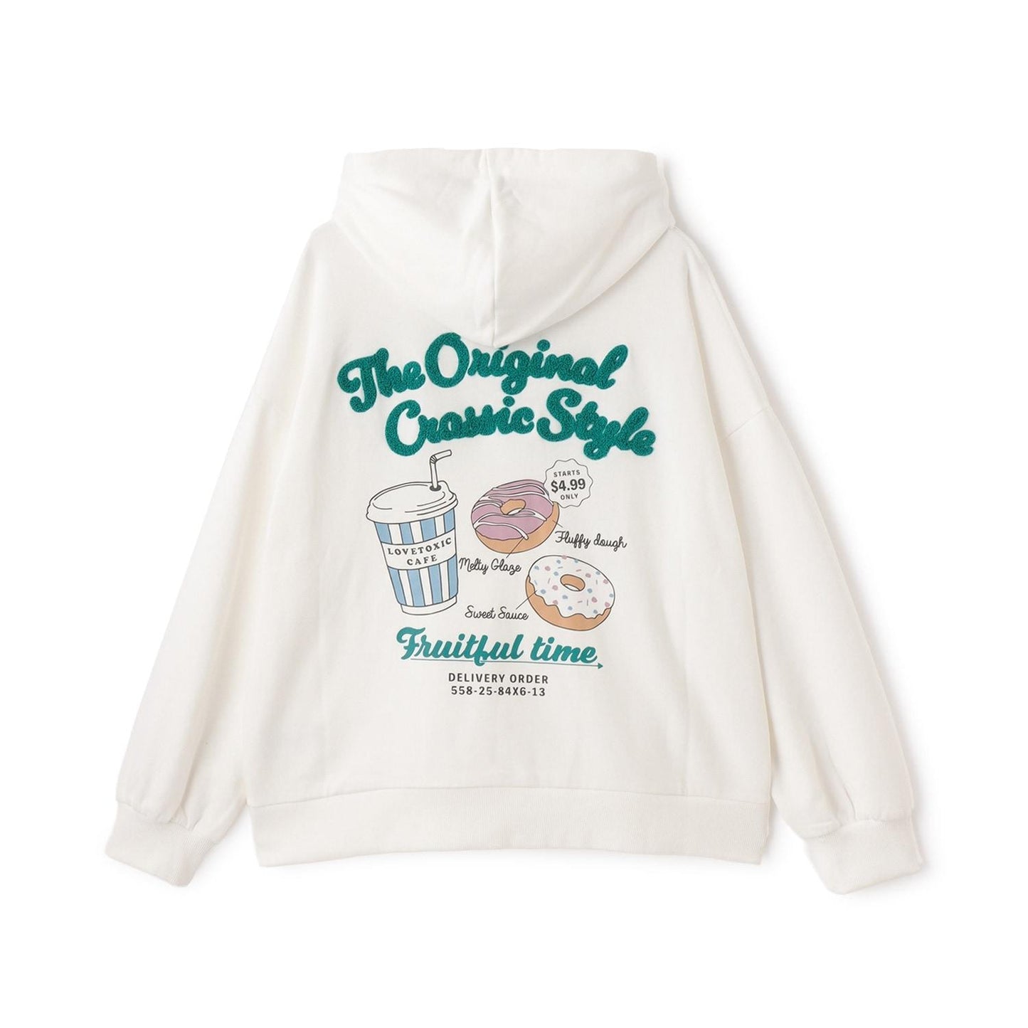 背面緞帶寬鬆連帽衛衣