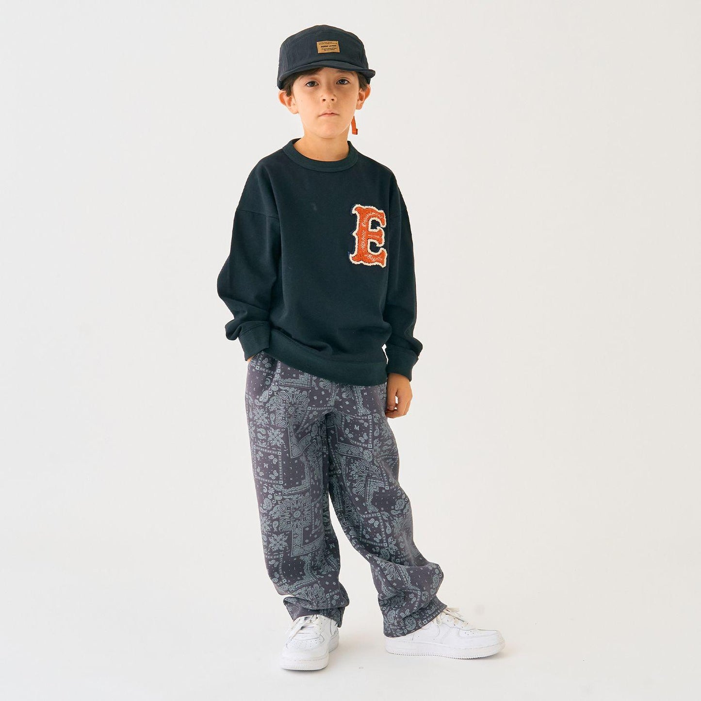 厚天竺字母長袖T恤