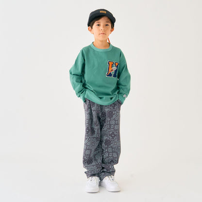 厚天竺字母長袖T恤