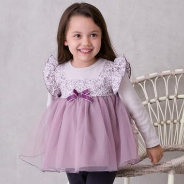 花朵網紗拼接長袖T恤