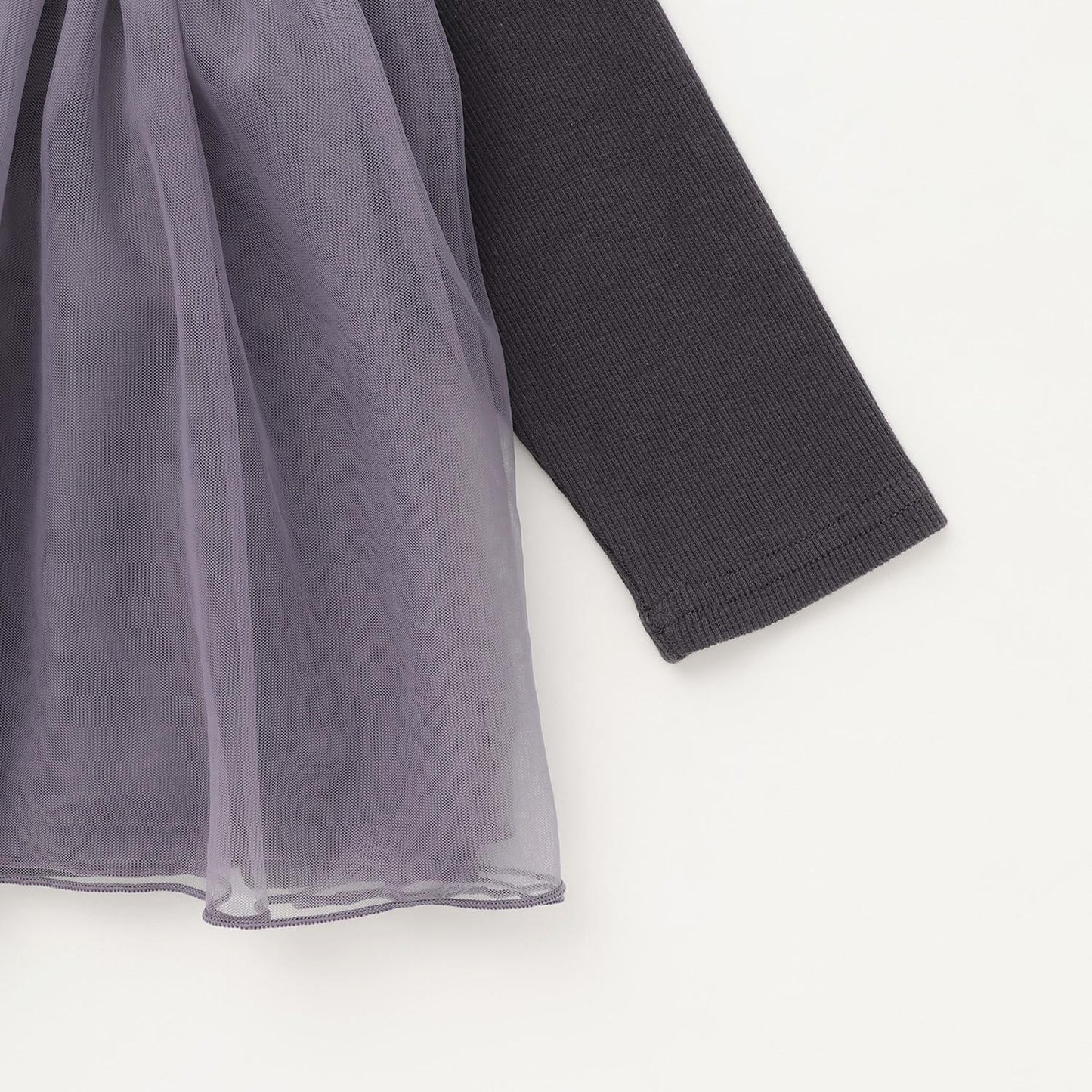 花朵網紗拼接長袖T恤