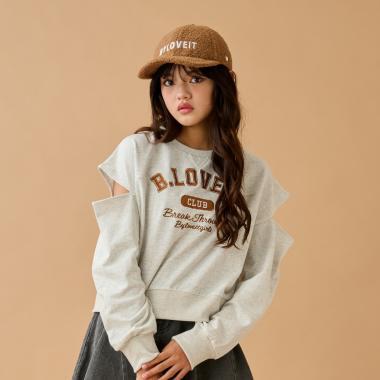 肩部開叉套頭衫