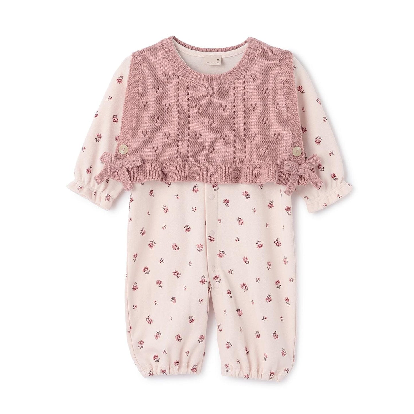 附針織背心兩用連體衣