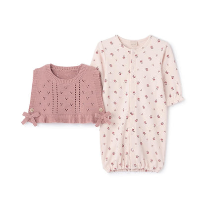 附針織背心兩用連體衣