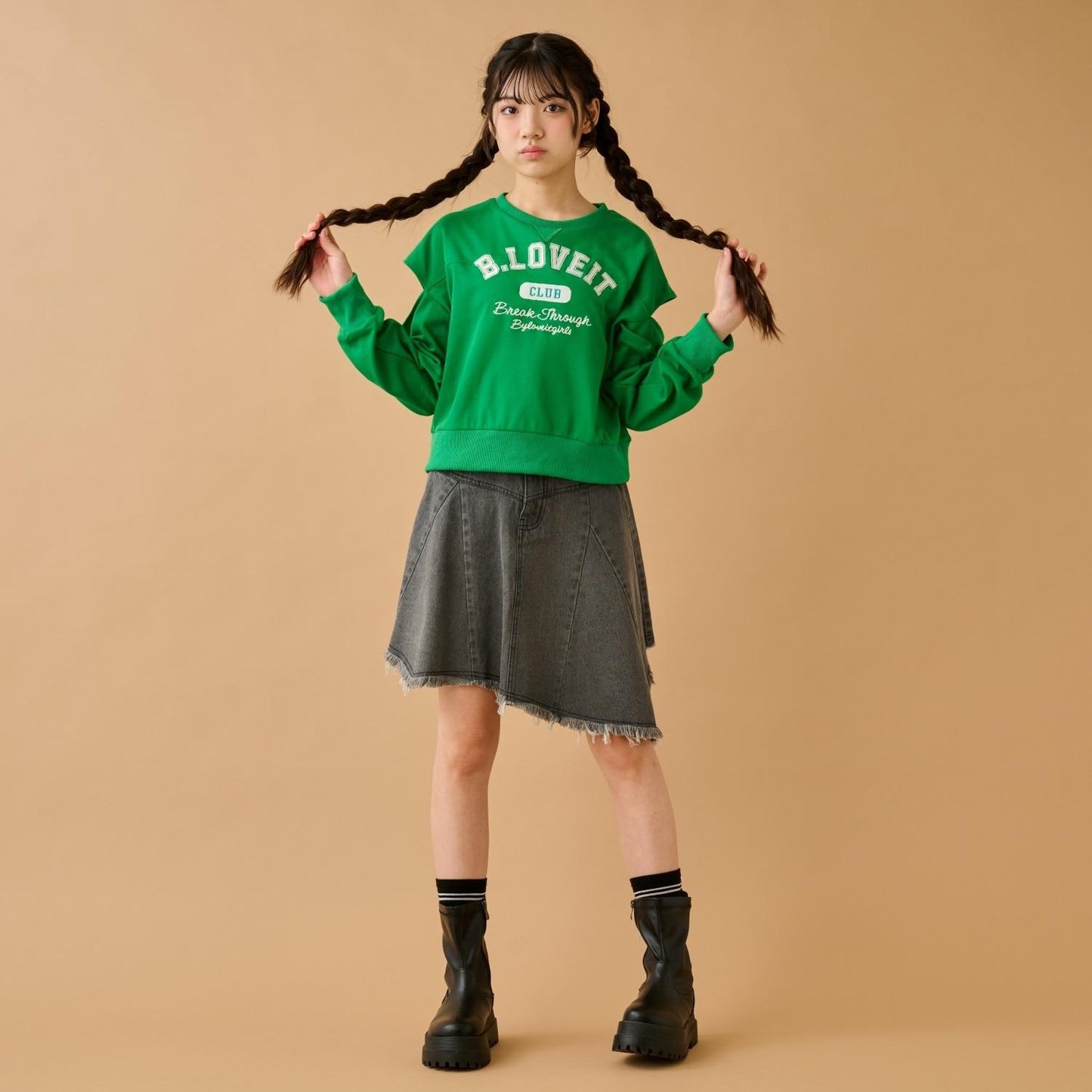 肩部開叉套頭衫