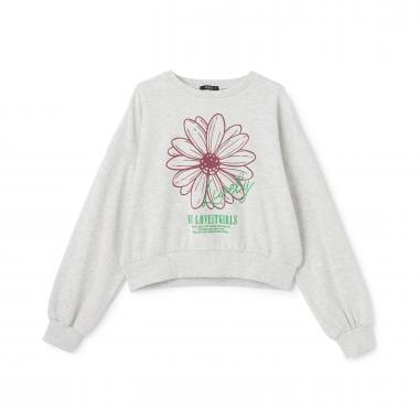 花卉植絨套頭衫