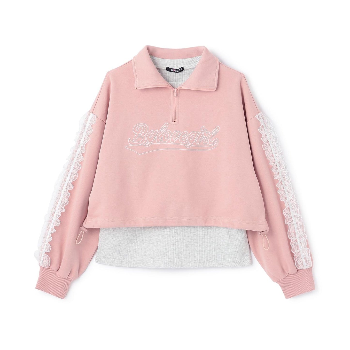 半拉鍊抽繩套頭衫