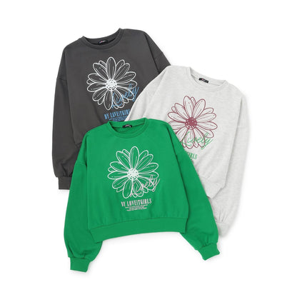 花卉植絨套頭衫