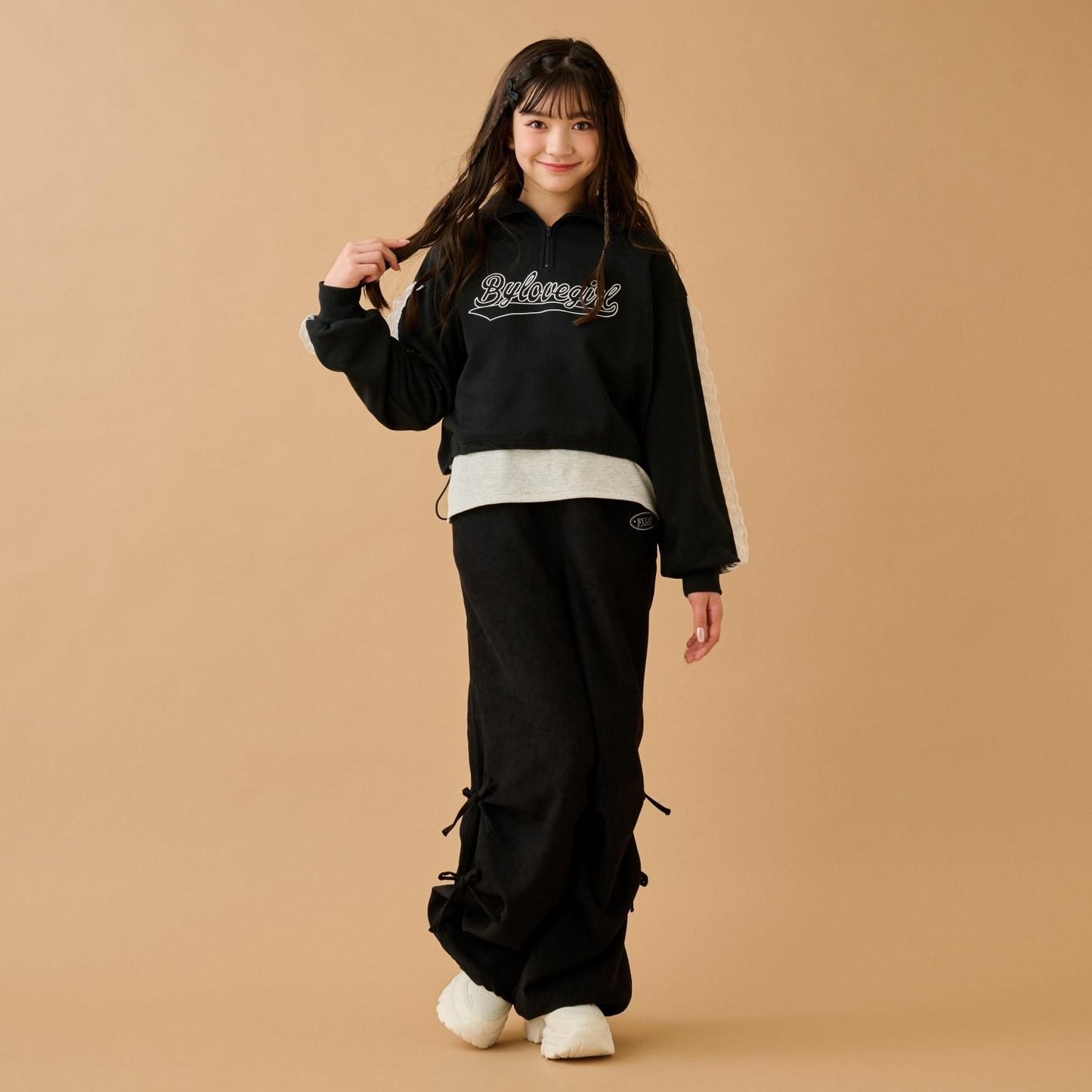 半拉鍊抽繩套頭衫