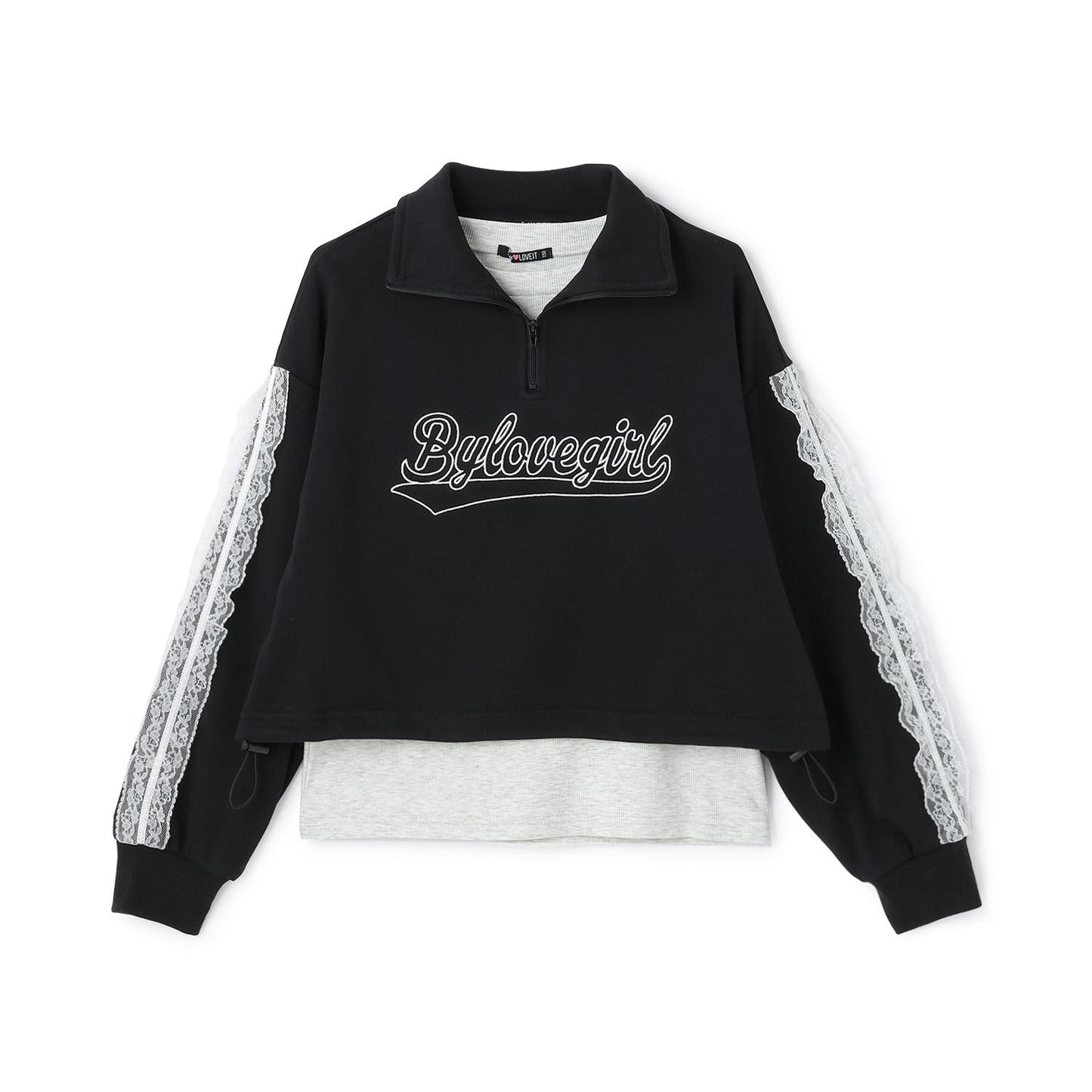 半拉鍊抽繩套頭衫