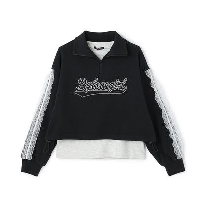 半拉鍊抽繩套頭衫