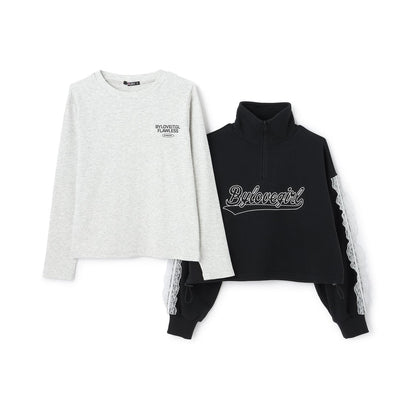 半拉鍊抽繩套頭衫