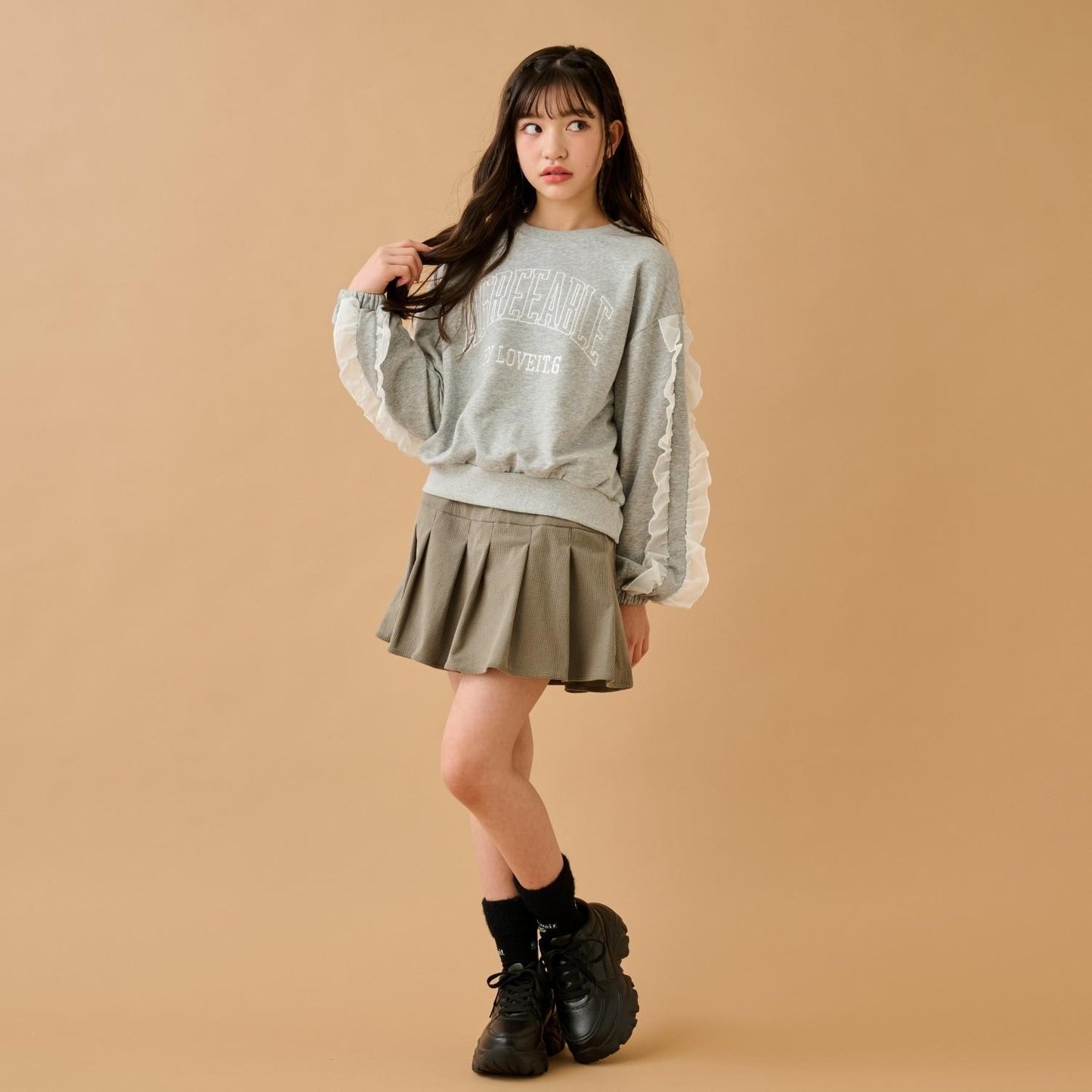 荷葉邊學院風套頭衫