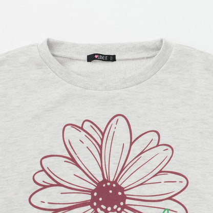 花卉植絨套頭衫