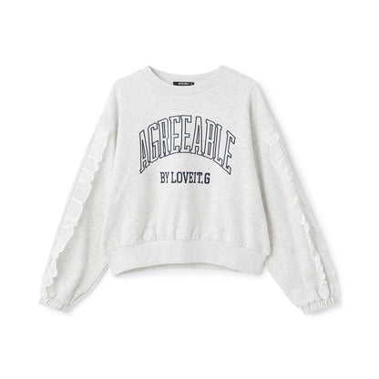 荷葉邊學院風套頭衫