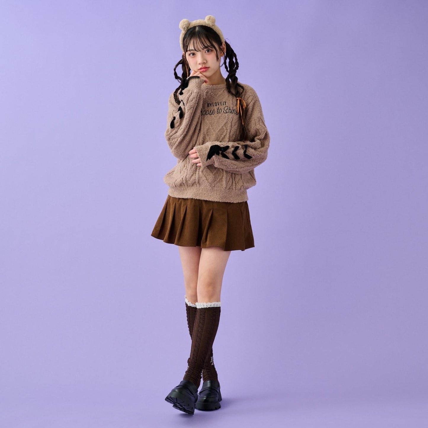 蝴蝶結毛線針織衫