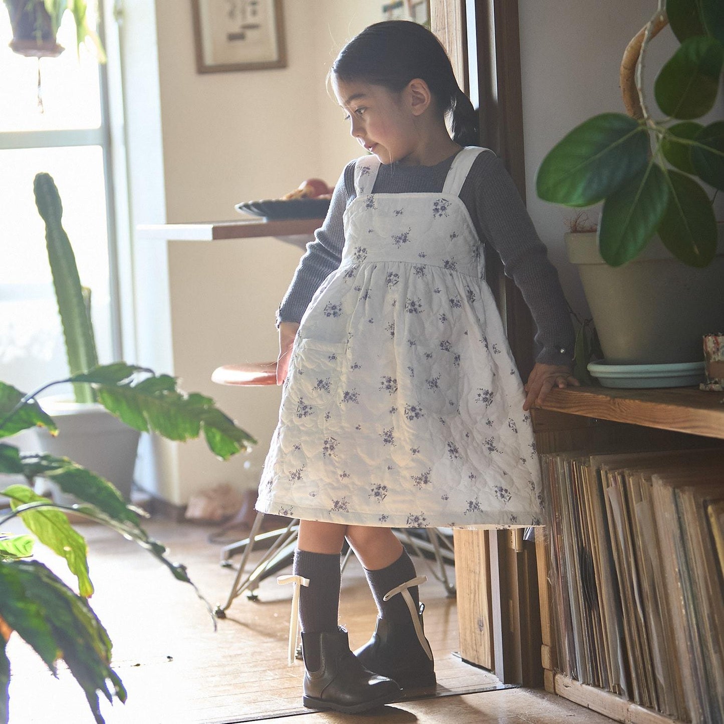 花卉圖案連衣裙套裝