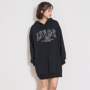 寬鬆連帽衛衣裙